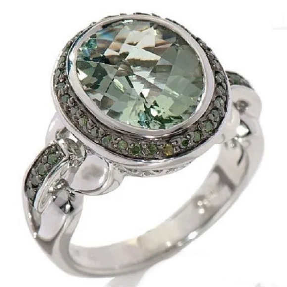 Prasiolite/Green Amethyst SS ring sz 6 - Picture 5 of 8